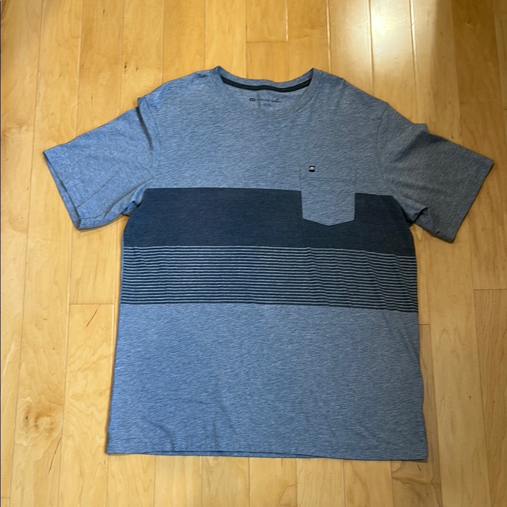 Men's Travis Mathew Gray Striped Shirt